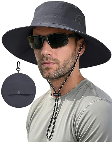 MELLIEX Sombrero Pescador Hombre Mujer Plegable Gorro de Pescador Verano con Protección UV ala Ancha Impermeable Transpirable Bucket Hat para Safari, Senderismo, Playa, Montañismo