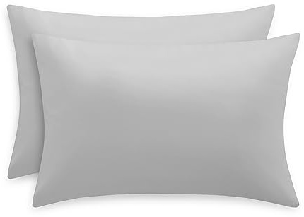 RUIKASI Grey Pillow Cases 2 Pack Standard Plain Pillowcases 50x75cm | Soft Breathable Brushed Microfiber Pillow Covers Set of 2, Envelope Closure, Wrinkle & Fade Resistant, OEKO-TEX Certified