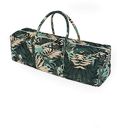 Yoga Studio YS/Design/Kit Gj, progettata – Green Jungle, 71 cm x 23 cm x 18 cm, Borsa da Yoga Ricamata in Cotone Loto con Tasche Esterne Unisex-Adulto, Giungla Verde, Standard