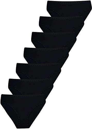 LOREZA ® Pack de 7 Slips Taille Femme Caleçon Noir (36, Noir)