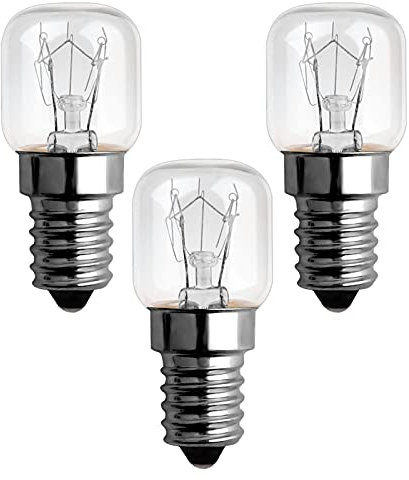 SCNNC Backofenlampe 300 Grad hitzebeständig T22 E14 Dimmbar, 85LM Warmweiß 2300K, E14 Edison ofenlampe für Himalaya-Salz-Lampe, Mikrowelle, Kühlschrank und Backofen, 3 Stück