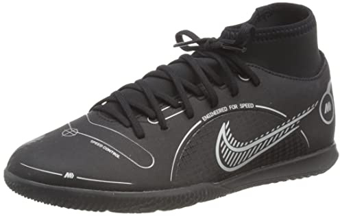 NIKE Unisex Superfly 8 Club Ic Trainers, Black Metallic Silver Medium Ash, 9 UK