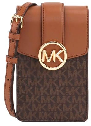 Michael Kors Carmen Small Logo Smartphone Crossbody Bag (Brown)