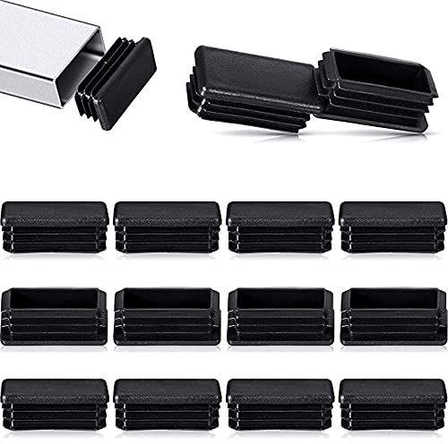 Xuulan 20 pièces en Plastique Tube Embouts Protecteur de Sol Noir Chaise jambières Meubles Glisse Rectangle Pieds Tube Inserts Prise Cache-poussière (Color : 15x25mm, Number of Pcs : 20pcs)