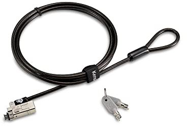Kensington Slim NanoSaver 2.0 Laptopschloss mit Schlüssel, Abschließbares Diebstahlsicheres Karbonstahlseil, Flaches, Dünnes Profil, Universelle Passform, 1,8 m Kabel aus Karbonstahl (K65021WW)