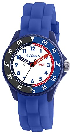 Tikkers Kids Blue & Black Silicone Time Teacher Watch ATK1088