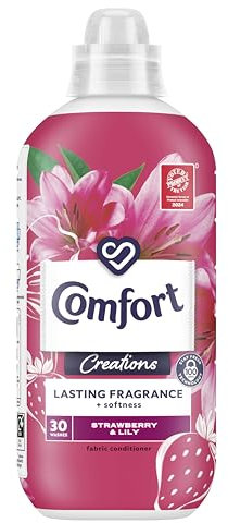 Comfort Perfume Creations Strawberry & Lily Fabric Conditioner with Motion-Activated Fragrance Technology 100 Days of Freshness 30 washes (900 ml)