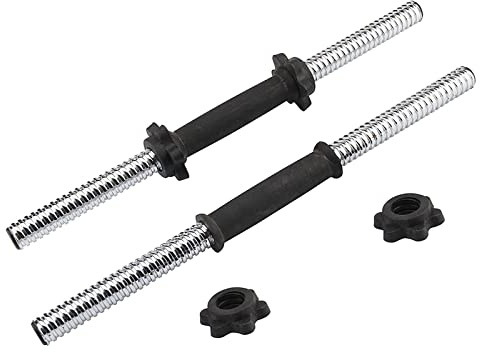 Youyijia 2 x Dumbbell Bar 18-Inch Universal Dumbbells Strength Training Accessories Gym Barbell Lifting Standard Dumbbell Bar with Spinlock Collars Fitness Equipment for Sports Various Warm-Up
