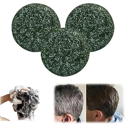 Whycalon Dark Shampoo Bar, 3PCS Gray Hair Reverse, Hair Darkening, for Men Women