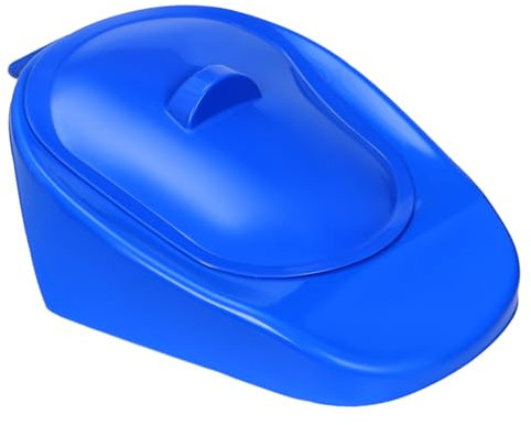 Padella da letto con coperchio, in plastica, per pazienti, per uomini, donne, anziani, blu