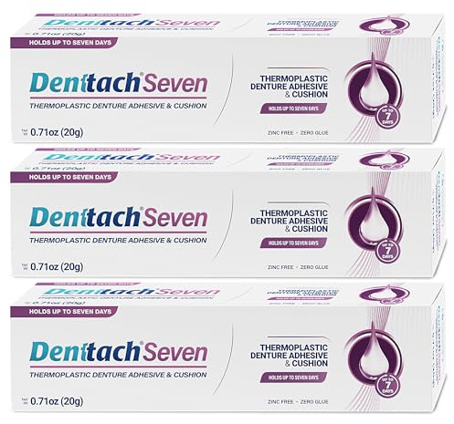 Denttach Adhesivo para prótesis dental, adhesivo termoplástico para prótesis, cojín y revestimiento, agarre cómodo y seguro para prótesis dentales hasta 7 días, sin pegamento, sin zinc, revestimiento