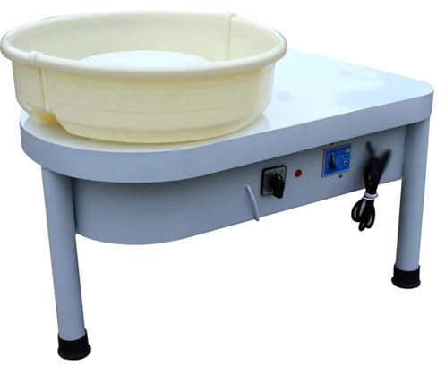 Konfiur 250W Elektrische Töpferscheibe, Profi Keramikformmaschine Tonspinnrad, Töpferset für Erwachsene Anfänger DIY Keramikhandwerk mit Fußpedal und Beinen Im Schulunterricht, Töpferstange