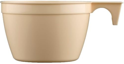 Monouso | 25 Tazas de Plástico Reutilizables, PP, 190ml, Color Beige, Ideales para Café y Té, Apta para Bebidas Frías y Calientes, Apta para Microondas, Desechable