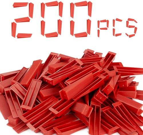 SuQurtom 200 cuñas de nivelación de azulejos, reutilizables, cuñas de nivel de azulejos solamente, para herramienta de espaciado de azulejos de pared y suelo