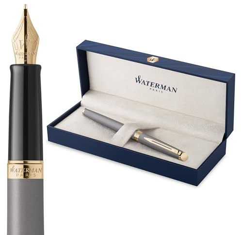Waterman Hémisphère Fountain Pen | Stone Grey (The Understated Edit Collection) | Fine Nib with Blue Ink | Gift Box