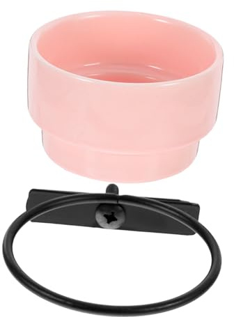 Milisten Bowl d'oiseau en céramique Suspendu Bol de Nourriture pour Oiseaux mangeoires pour perroquets récipient d'oiseaux gobelets pour perroquets Métal Rose