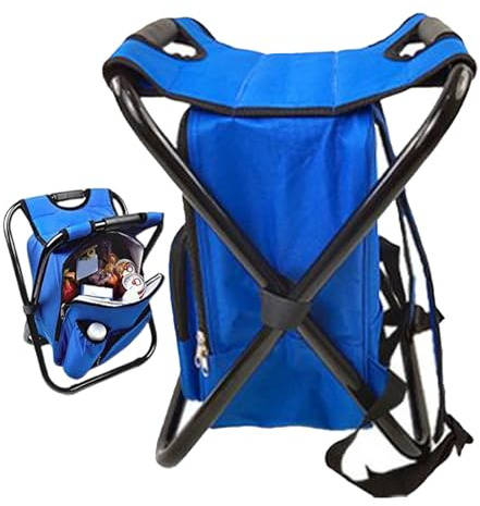 Foldable Outdoor Chairs - Folding Lawn Recliner with Backpack Cooler Bag, Portable Camping Chair for Hiking Travel Beach Park Festival Lawn Picnic Backyard Fishing Garden Balcony Poolside Patio,