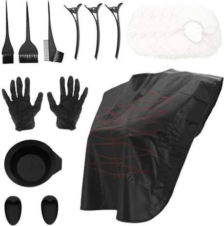 Hemobllo Kit de Herramientas para Teñir el Cabello 9 Piezas Peine, Cuenco y Chal para Teñir, Uso Profesional y Doméstico, Accesorios Básicos para Peluquería y Cuidado Color Aleatorio