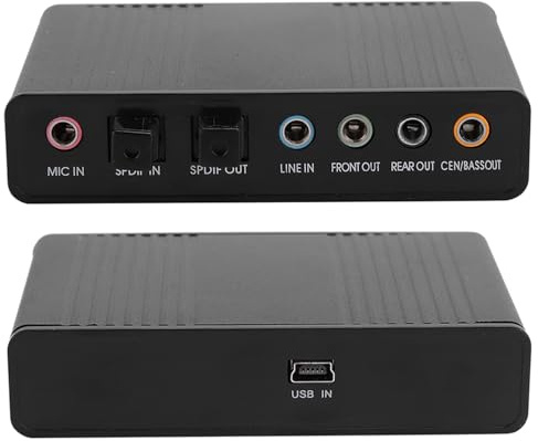 Cryfokt USB Sound Card Adapter with SPDIF Interface Black USB Cable Included for Editing Beginners