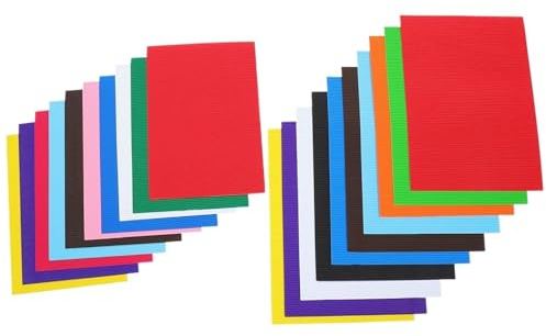 Hojas de papel ondulado Hygloss, 30 hojas multicolores de cartón corrugado for elaborar y empaquetar 30x21x0.1cm
