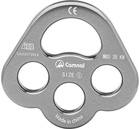 Okiyakusama Paw Rigging Plate Anchor Belay Aluminum Alloy Separator Abseiling Device Multiple Anchor Suitable for Work Rope Access Outdoor C, Silver