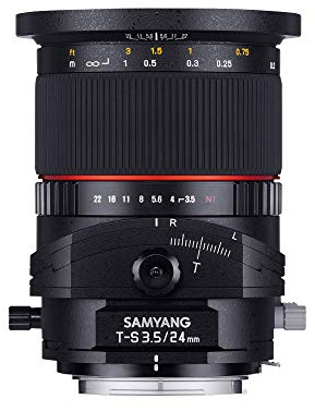Samyang Obiettivo 24 mm F/3.5 ED AS UMC Tilt-Shift per Canon, Nero