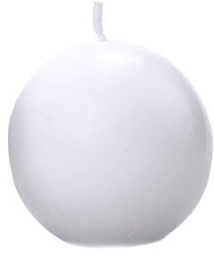 Candele 10 Bianche Rotonde sferiche 6 cm