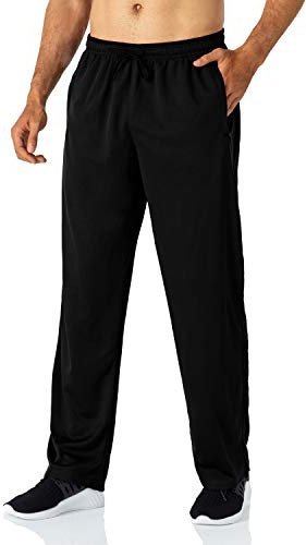 Butrends Pantalon de Jogging pour Homme Pantalon de Course léger avec Poches zippées Pantalon de Sport Taille élastique Pantalon de survêtement à Fond Ouvert (Noir-XXL)