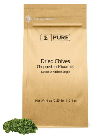 Pure Original Ingredients Dried Chives (4 oz) Thin & Delicate, Gourmet Chopped Chives, Delicious Kitchen Staple.