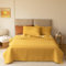Lunoroey Couvre-lit matelassé en microfibre douce et légère pour toutes les saisons - Pour lit double (1 couette, 2 taies d'oreiller) - Jaune