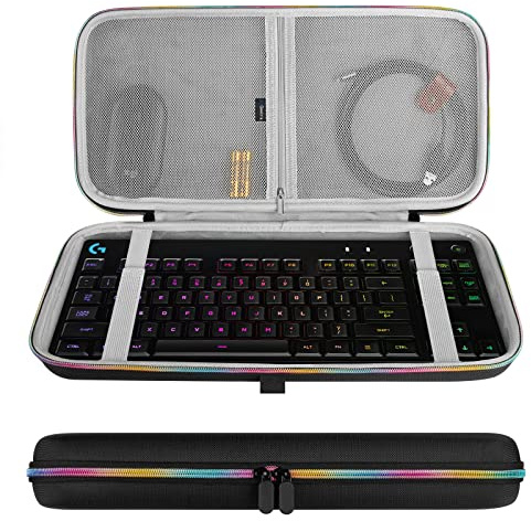 Étui pour Clavier Tenkeyless TKL Geekria, Sac de Voyage à Coque Rigide pour Clavier mécanique Gaming 80% et 87 Touches, Compatible avec Logitech G Pro, Razer Huntsman Tournament Edition TKL (RGB)