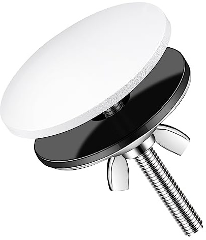 LEIFIDE 2 Inch Kitchen Sink Hole Cover Faucet Sink Hole Cap Stainless Steel Stopper Plug Plate Metal Blank for Bathroom Soap Dispenser Wash Basin(White)