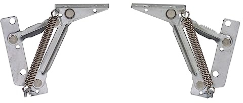 Amig - Compas à Ressort pour Portes Battantes | Lot de 2 Unités | 100 mm | Ressort avec Ouverture Ascendante à 75° | Système pour Portes Relevables de Meubles et Armoires | Acier Niquelé