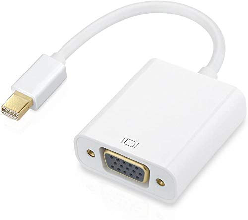 PAKLIMCN Adaptador Mini DP a VGA (adaptador Mini DisplayPort VGA) - Puerto Thunderbolt 1 y Thunderbolt 2 compatible con Surface Pro6, MacBook Pro... (MV-1W)