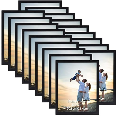 EYMPEU 18-Pack 10x8 Photo Frame, Slim Black Picture Frames 10x8, Elegant Design for Wall and Table Decoration