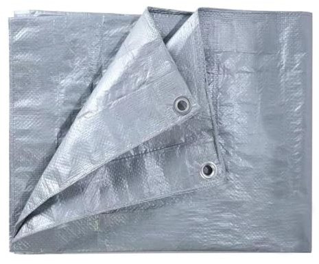 2 UR DOOR Universal Premium Heavy Duty Waterproof Tarpaulin - Grey Ground Sheet with Eyelets for Garden Furniture, Pool, Car, Truck - Ideal for covering - (4 x 6) FT