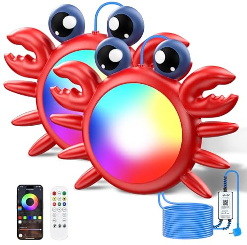 LyLmLe LED Poolbeleuchtung für Stahlwandpools mit APP-Steuerung, 40W RGBW Dimmbare Magnetische Poollicht 1600lm, IP68 Wasserdicht, Musiksynchronisation, 12V Unterwasserbeleuchtung mit Timer, 10m Kabel