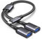 KiWiBiRD USB C Splitter 1 zu 2, USBC auf 2 USB A Doppelstecker Typ C Splitter Verteiler Ladekabel für Strom und Daten, Kompatibel mit iPhone 16 15 Mac iMac Laptop PS5 Android Handy Tastatur Maus