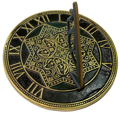 IOTC ARMOURY Gotische Messing-Sonnenuhr für den Garten, Dekoration für Haus und Garten, Geburtstagsgeschenk, Sonnenuhr