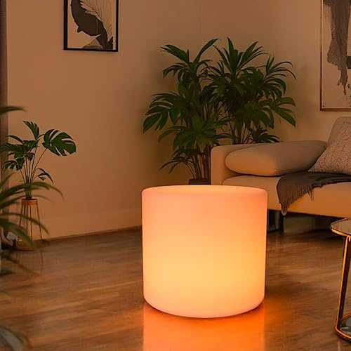 Arnusa Sgabello LED con illuminazione, 45 cm x 50 cm, PL608, con batteria e telecomando, in 16 colori, dimmerabile, per giardino, balcone, feste, lounge
