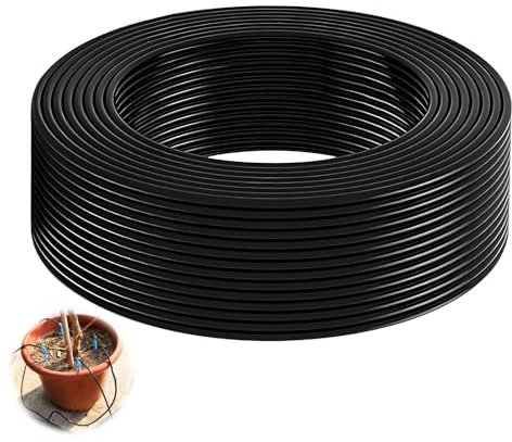 Tubo de Riego por Goteo de 1/4 Pulgadas, Manguera de Riego de PVC Flexible de 20 Metros, 4/7 mm de Diámetro, para Jardín, Invernadero y Balcón, Diseño Ajustable (4/7mm)