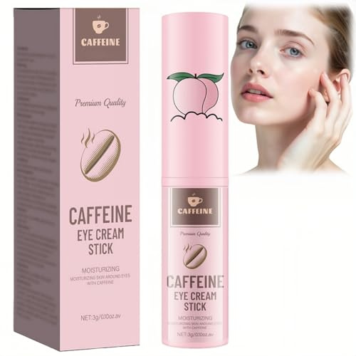 Anti-Aging Eye Balm Stick with Caffeine & Hyaluronic Acid,Intensive Anti Wrinkle Cream & Serum Treatment for Dark Circles,Puffiness & Firming Loose Skin,Moisturising Eye Stick for Women & Men,3g