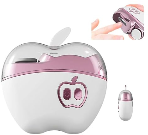 2026 Upgraded Electric Nail Clipper for Seniors & Baby, 2-in-1 Automatic Nail Trimmer File & Buffer with LED Light, 2 Speeds, Safe Grinding Design, USB Rechargeable for Toddler Kids Adults (White)
