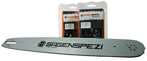 Sägenspezi Guide 50cm 3/8 1,6mm et 2 chaînes à gouge carrée pour Stihl MS341 MS361 MS 341 MS 361