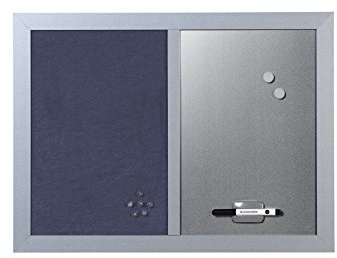 Bi-Office MX044415216 - Blokko Kombitafel, MDF Rahmen Textiloberfläche, 33 mm dicker, blau/silber
