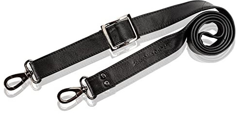Josephine Osthoff - Schulterriemen Leder Echtleder Ersatzriemen Gurt Crossbody Strap Ersatz 135 cm Länge 3 cm Breite schwarz/anthrazit echt Leder, Farbe:Schwarz