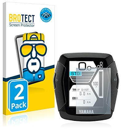 BROTECT 2 Stück Full-Cover Schutzfolie für Yamaha LCD-C Display 2019 (E-Bike Display) Full-Screen Displayschutz-Folie [3D Curved, Kristall-Klar]