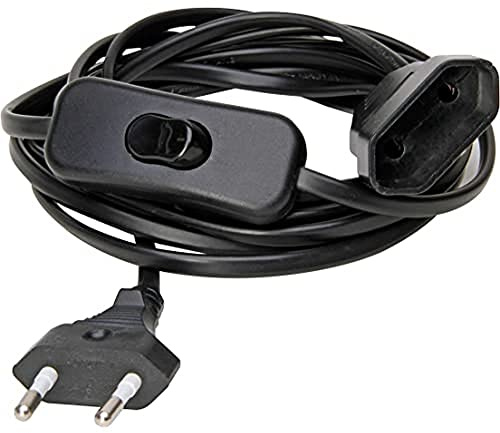 Kopp Euro-Verlängerung mit Schalter 3 m schwarz 146305094