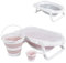 Cangaroo Badewannen-Set Hawaii 4-teilig faltbar Wasserablauf Ablagefächer Netz, Farbe:rosa