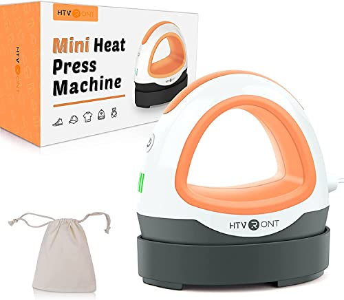 HTVRONT Portable Mini Heat Press Machine for T Shirts Hats Heat Transfer